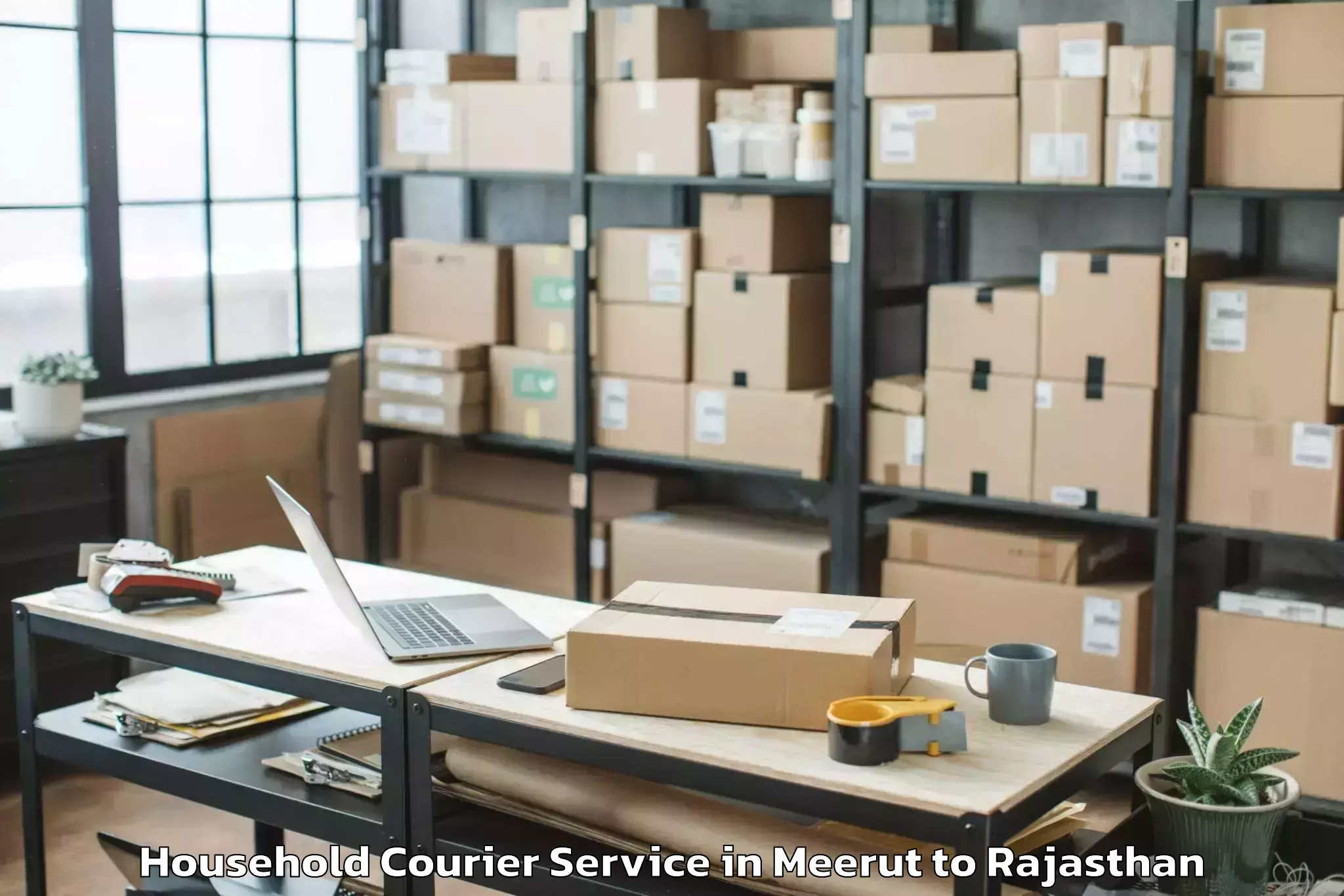 Easy Meerut to Jaypur Household Courier Booking